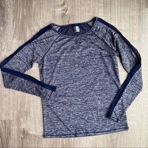 NWOT Athleta Heathered Blue Mesh Long Sleeve Tee